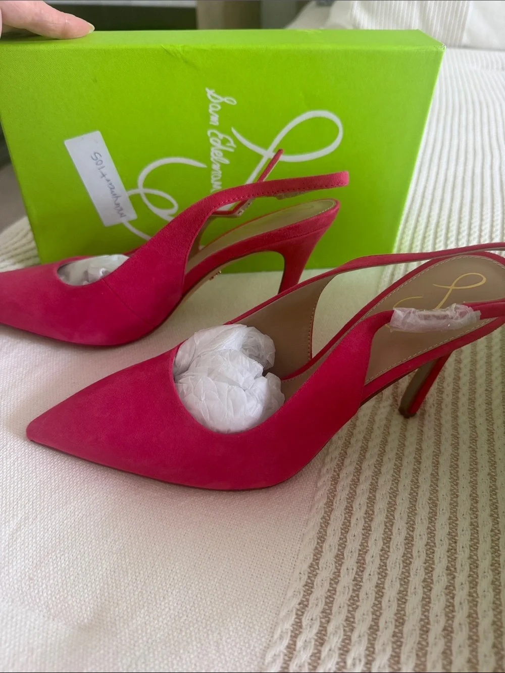Sam Edelman Pink Suede Slingback Heels